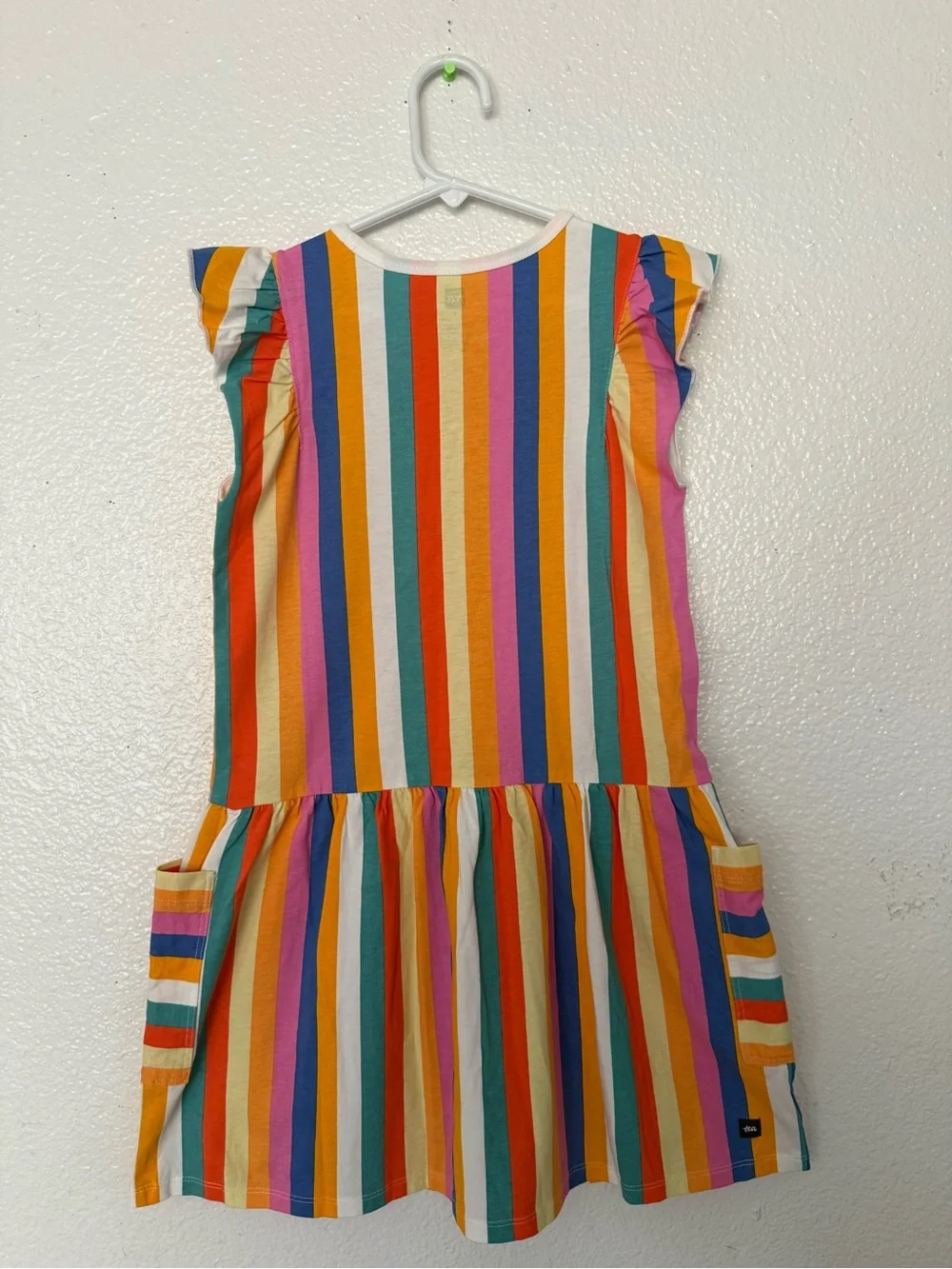 Tea Collection Pastel Rainbow Striped Dress girls size 7